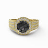 varitsa-jewellers - 1.87ct Black Onyx Gold Halo Engagement Ring - 06GG61O